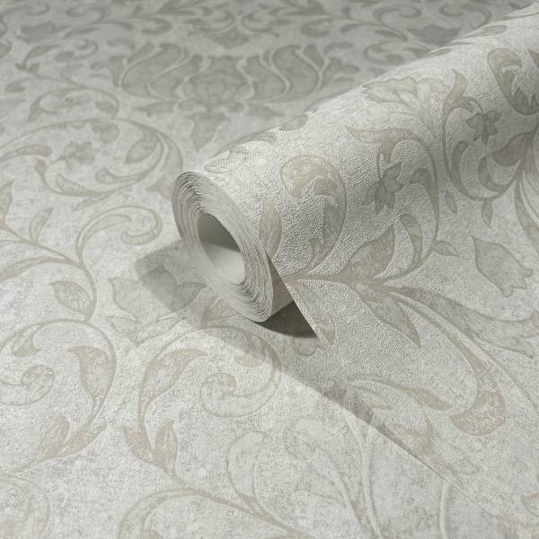 Vliestapete 35148 Floral Vlies - Weiß / Grau