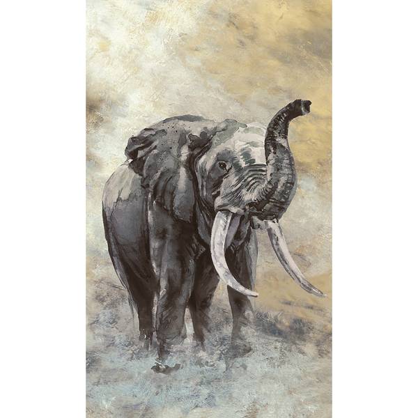 Vliestapete 33099 Elefant Vlies - Grau / Beige