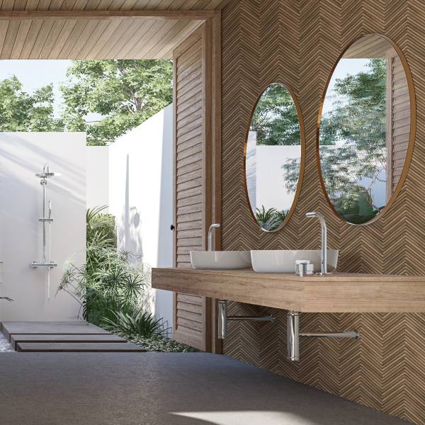 Papier peint intissé 33377 Chevrons Intissé - Marron