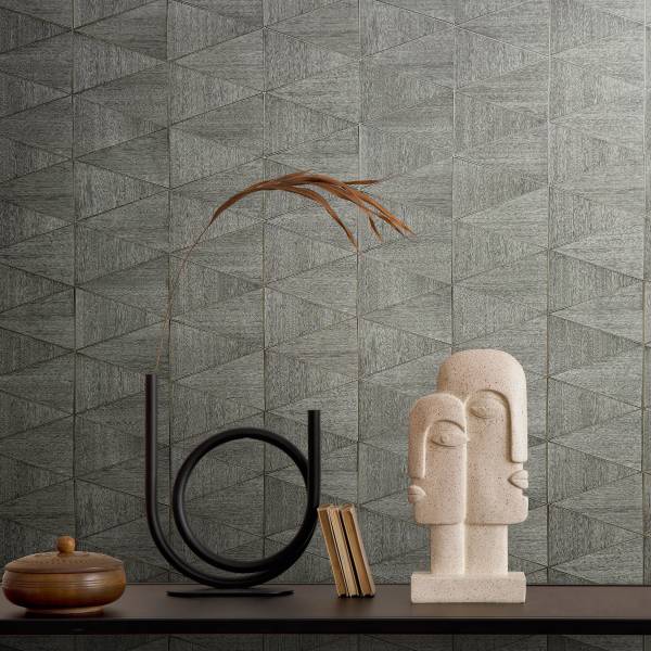 Papier peint 33355 Triangles graphiques Intissé - Gris