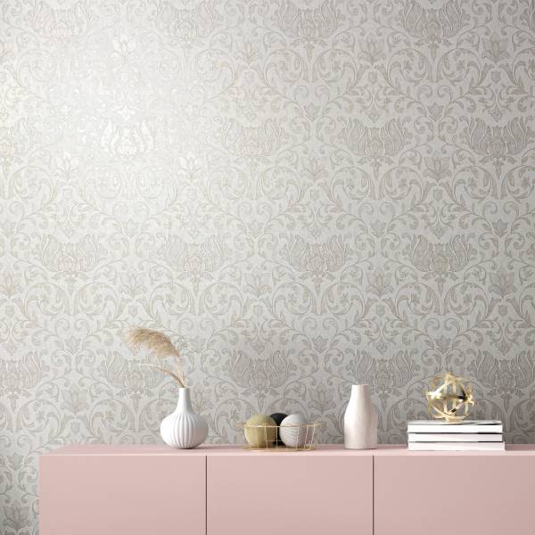 Fotomurale 35168 floreale Tessuto non tessuto - Bianco / Beige