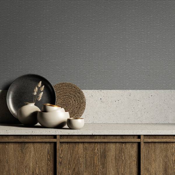 Carta da parati 33386 Tessuto Tessuto non tessuto - Grigio