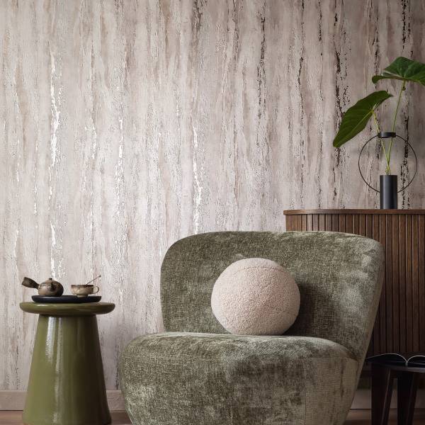 Papier peint intissé 35157 Effet enduit Intissé - Gris / Beige