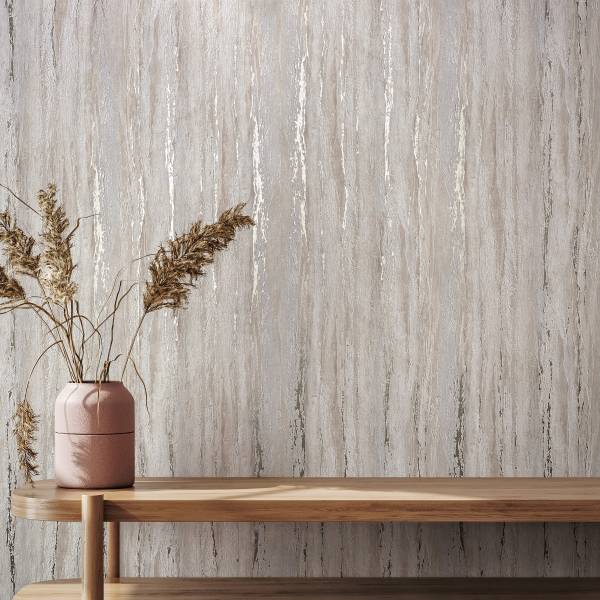 Papier peint intissé 35157 Effet enduit Intissé - Gris / Beige