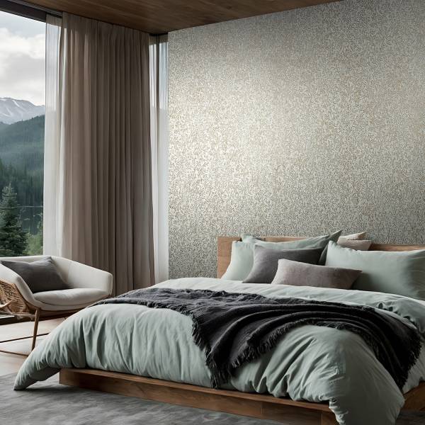 Vliestapete 35532 Floral Vlies - Blau / Gold