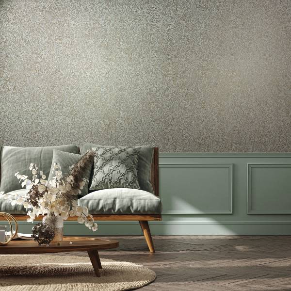 Vliestapete 35532 Floral Vlies - Blau / Gold