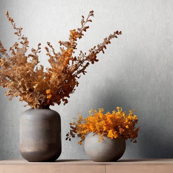 Fotomurale 35549 Uni Tessuto non tessuto - Bianco / Grigio