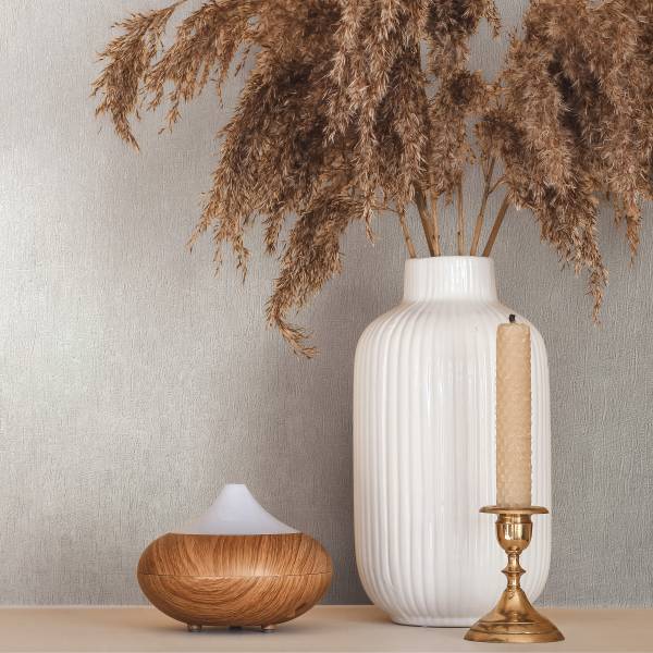 Fotomurale 35549 Uni Tessuto non tessuto - Bianco / Grigio