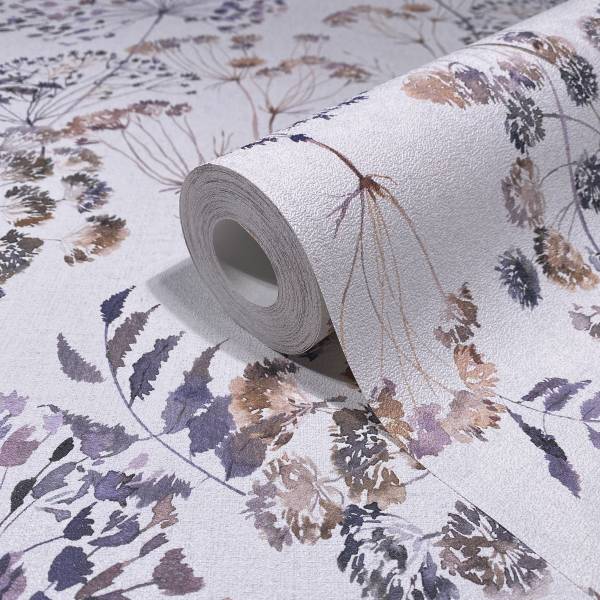 Vliestapete 35635 Floral Vlies - Grau / Braun