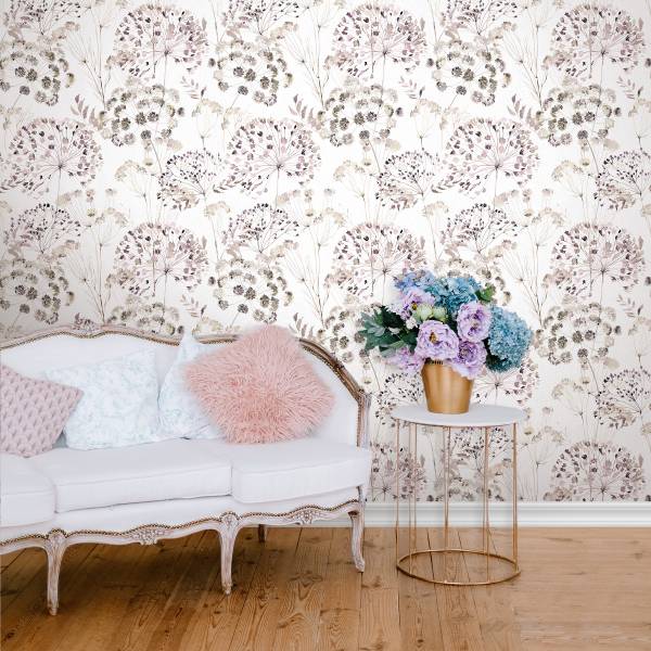 Papier peint intissé 35638 Floral Intissé - Gris / Marron