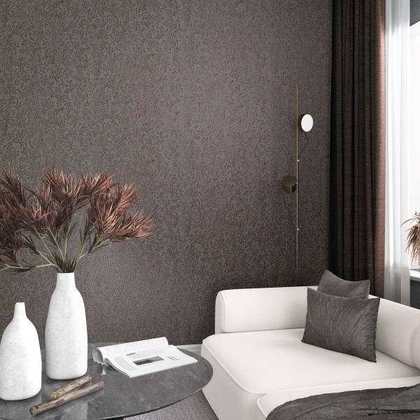 Fotomurale 35534 floreale Tessuto non tessuto - Grigio / Rame
