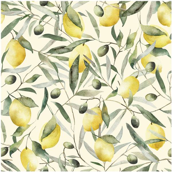 Fotomurale 35619 limone Tessuto non tessuto - Bianco / Giallo