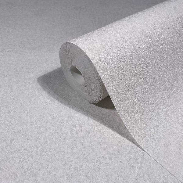 Carta da parati 35544 Effetto ruvido Tessuto non tessuto - Bianco / Grigio