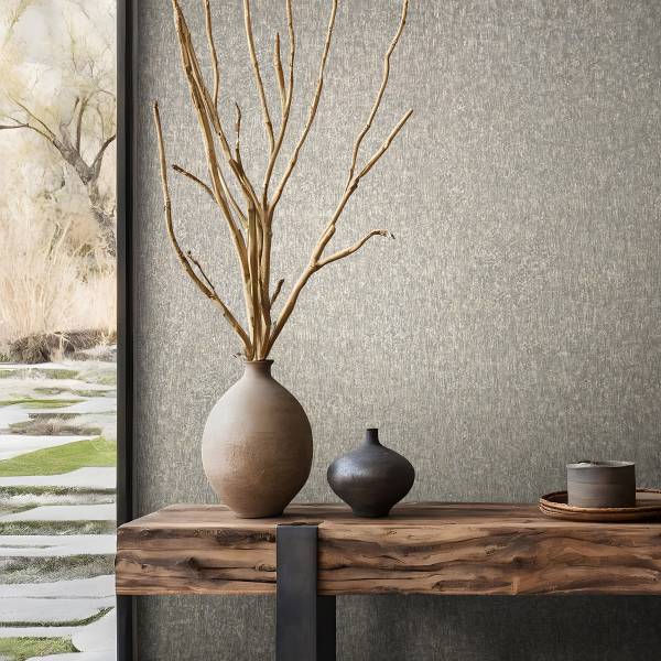 Fotomurale 35552 Uni Tessuto non tessuto - Grigio / Marrone