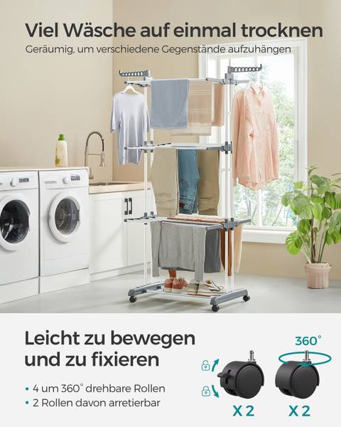 Wäscheständer Dirgh Eisen / Polypropylen - Weiß