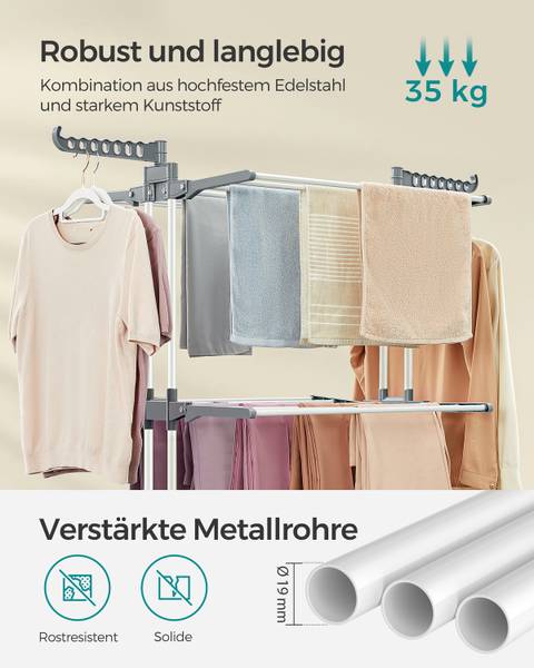 Wäscheständer Dirgh Eisen / Polypropylen - Weiß