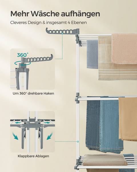 Wäscheständer Dirgh Eisen / Polypropylen - Weiß