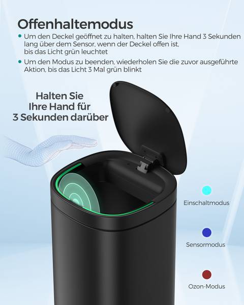 Mülleimer Masas Edelstahl / Polypropylen - Schwarz