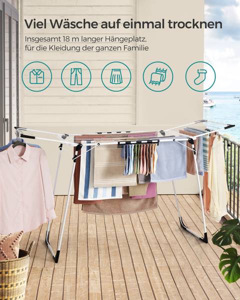 Wäscheständer Driks Eisen / Polypropylen - Weiß