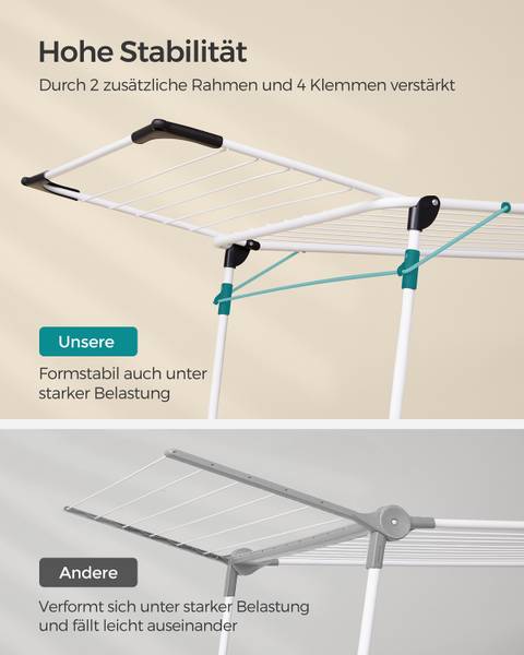 Wäscheständer Driks Eisen / Polypropylen - Weiß