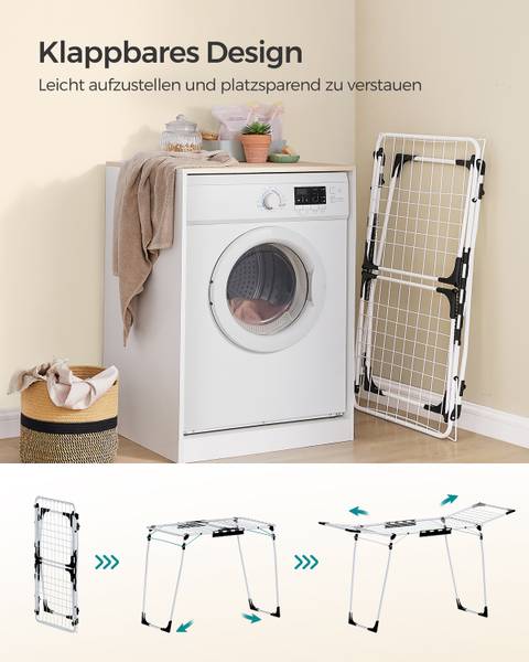 Wäscheständer Driks Eisen / Polypropylen - Weiß