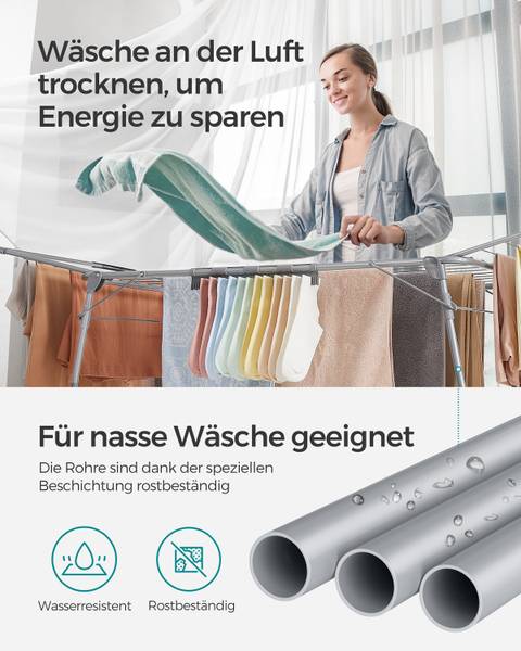 Wäscheständer Driks Eisen / Polypropylen - Weiß