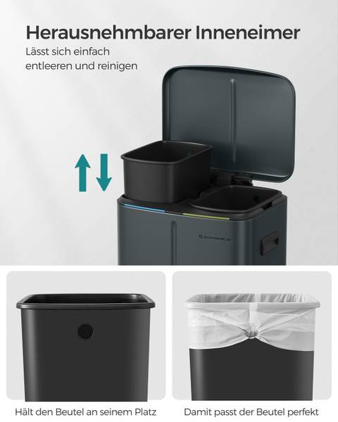 Mülleimer Nokdo Edelstahl / Polypropylen - Dunkelgrün