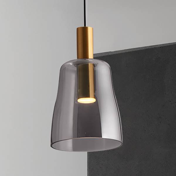 Suspension Imatia type B aluminium / verre fumé - doré