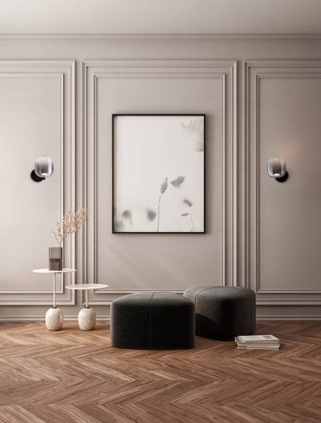 Wandleuchte Aelia Aluminium / Rauchglas - Grau