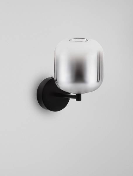 Wandleuchte Aelia Aluminium / Rauchglas - Grau