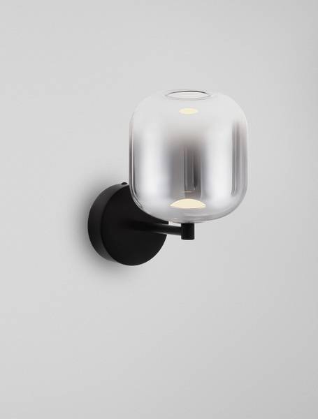 Wandleuchte Aelia Aluminium / Rauchglas - Grau