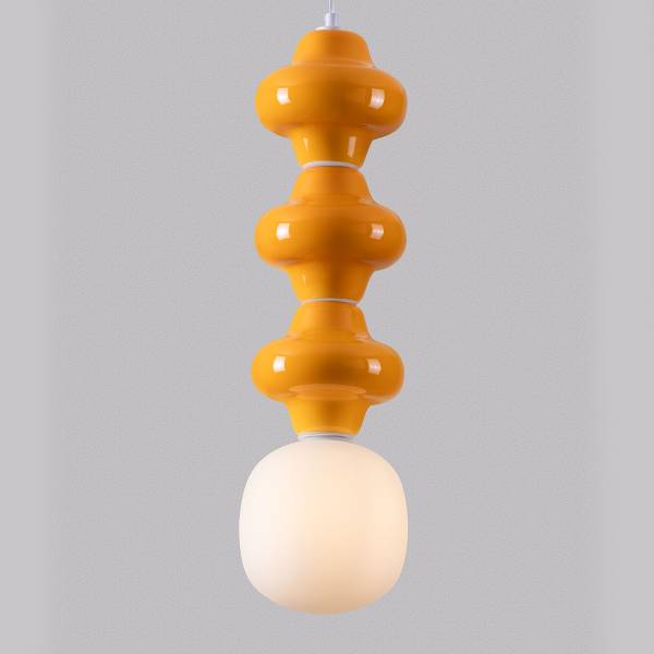 Hanglamp Clio type C keramiek/opaalglas - oranje