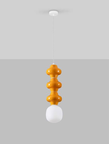 Hanglamp Clio type C keramiek/opaalglas - oranje
