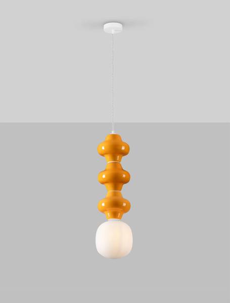 Hanglamp Clio type C keramiek/opaalglas - oranje