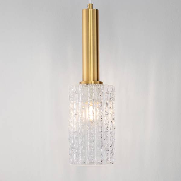 Hanglamp Certa type A aluminium/transparant glas - goudkleurig - Aantal lichtbronnen: 1