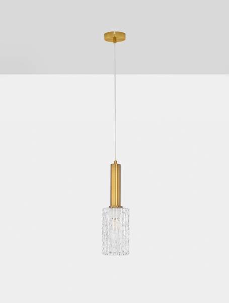 Hanglamp Certa type A aluminium/transparant glas - goudkleurig - Aantal lichtbronnen: 1