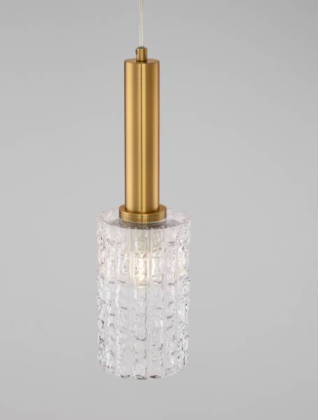 Hanglamp Certa type A aluminium/transparant glas - goudkleurig - Aantal lichtbronnen: 1