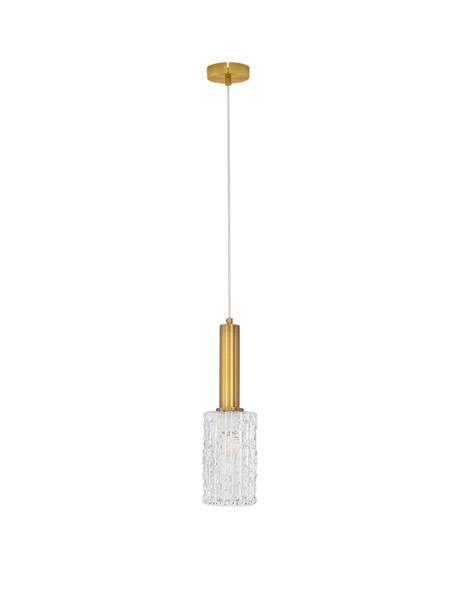 Hanglamp Certa type A aluminium/transparant glas - goudkleurig - Aantal lichtbronnen: 1