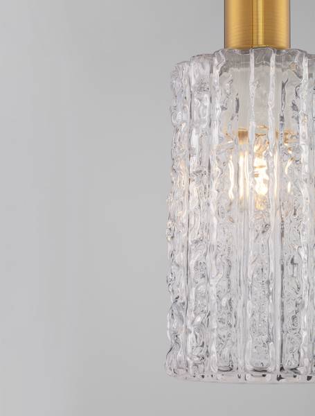 Hanglamp Certa type A aluminium/transparant glas - goudkleurig - Aantal lichtbronnen: 1