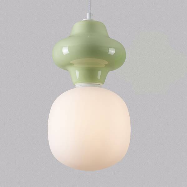 Hanglamp Clio type A keramiek/opaalglas - lichtgroen