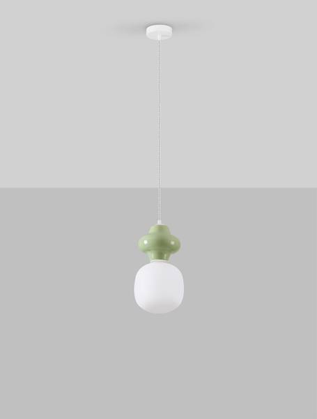 Hanglamp Clio type A keramiek/opaalglas - lichtgroen