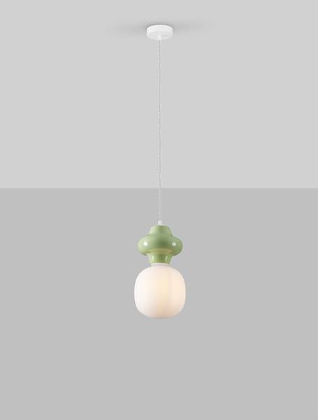 Hanglamp Clio type A keramiek/opaalglas - lichtgroen