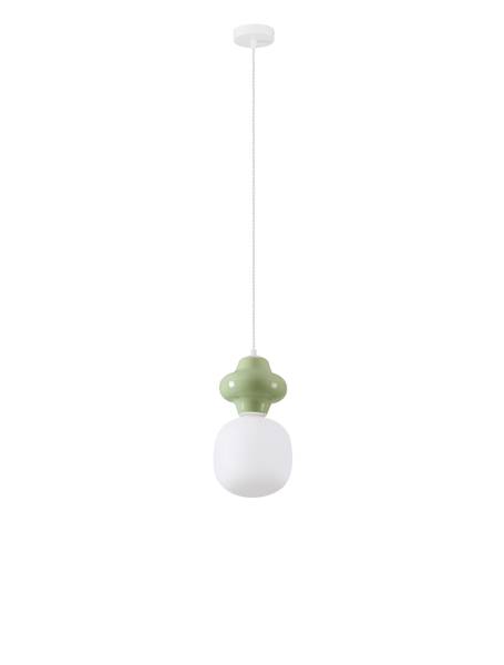 Hanglamp Clio type A keramiek/opaalglas - lichtgroen