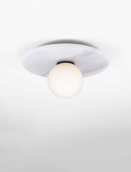 Plafonnier Idor verre opale / marbre - blanc - Blanc