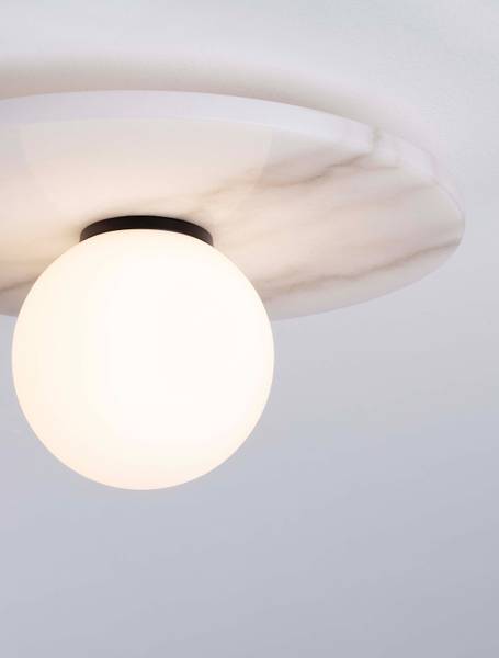 Plafonnier Idor verre opale / marbre - blanc - Blanc