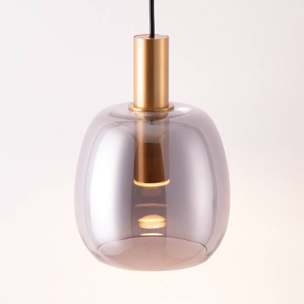 Pendelleuchte Imatia Typ A Aluminium / Rauchglas - Gold