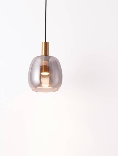 Pendelleuchte Imatia Typ A Aluminium / Rauchglas - Gold