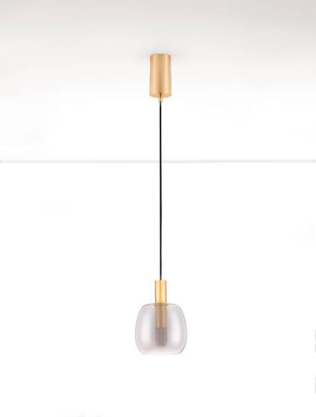 Pendelleuchte Imatia Typ A Aluminium / Rauchglas - Gold
