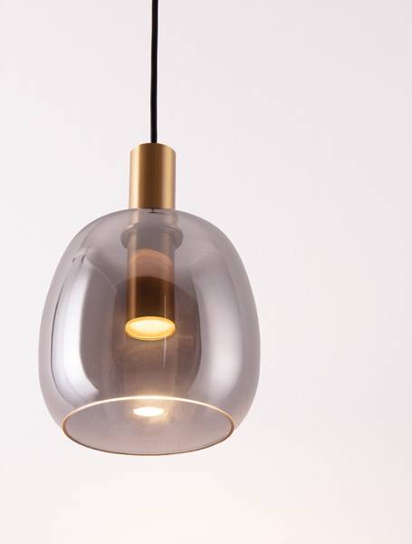 Pendelleuchte Imatia Typ A Aluminium / Rauchglas - Gold