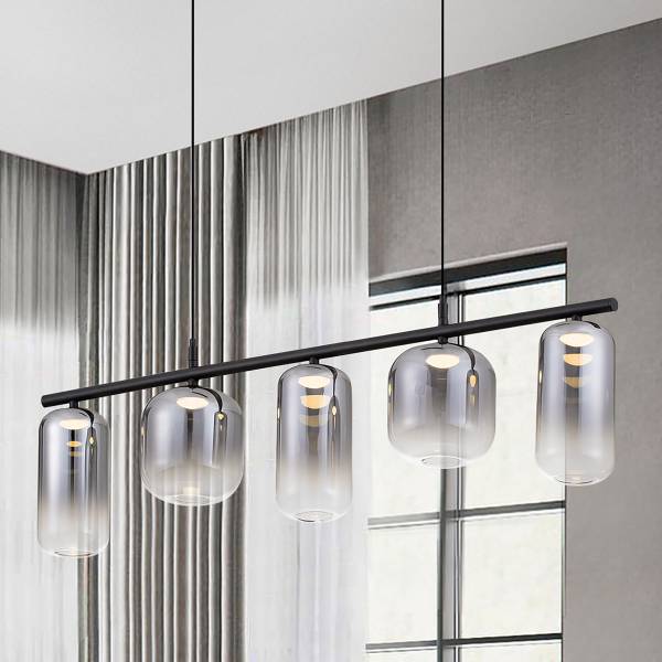 Hanglamp Aelia type C aluminium/rookglas - grijs